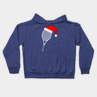 White Tennis Racket Santa Hat Kids Hoodie